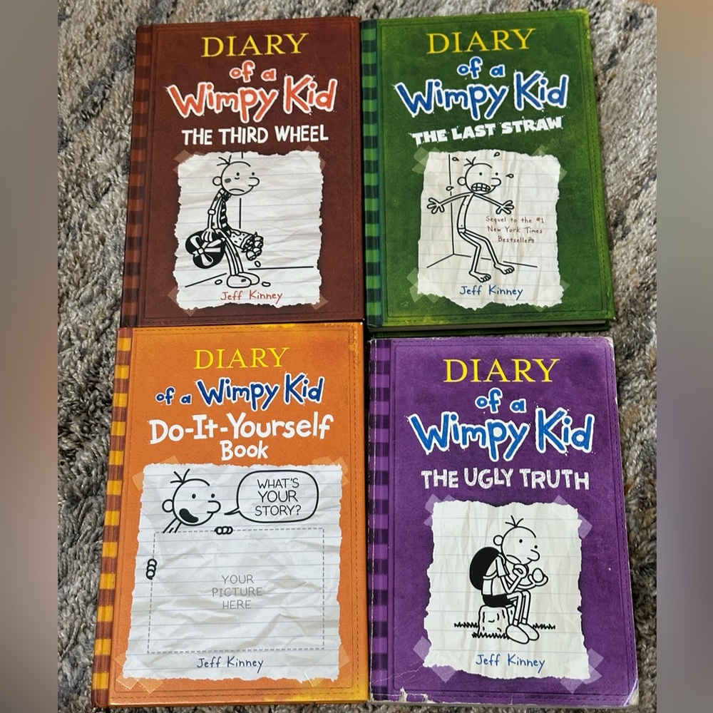 Diary Of a Wimpy Kid Books Lot 4 Bundle